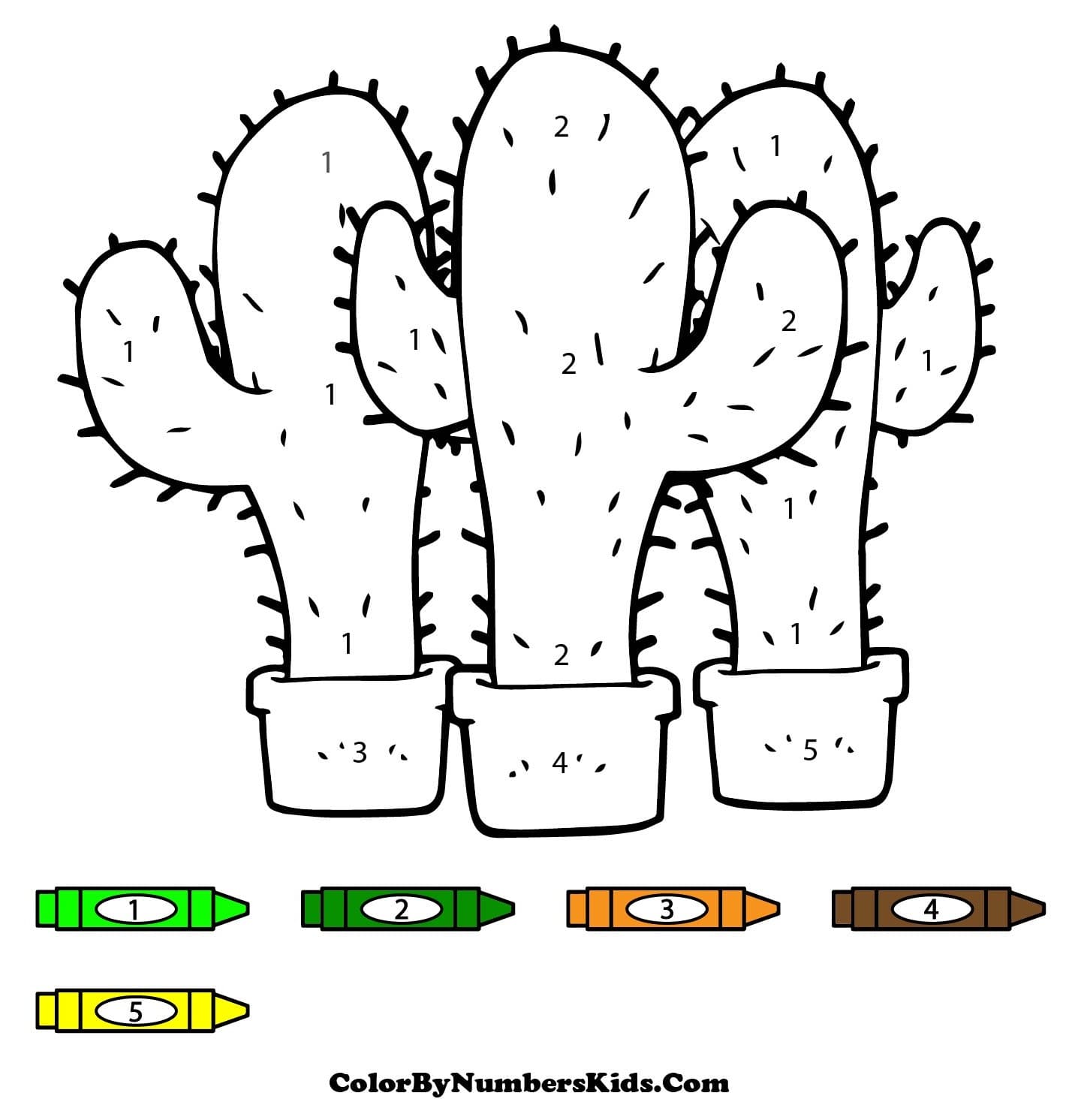 Three Cactus Color By Number