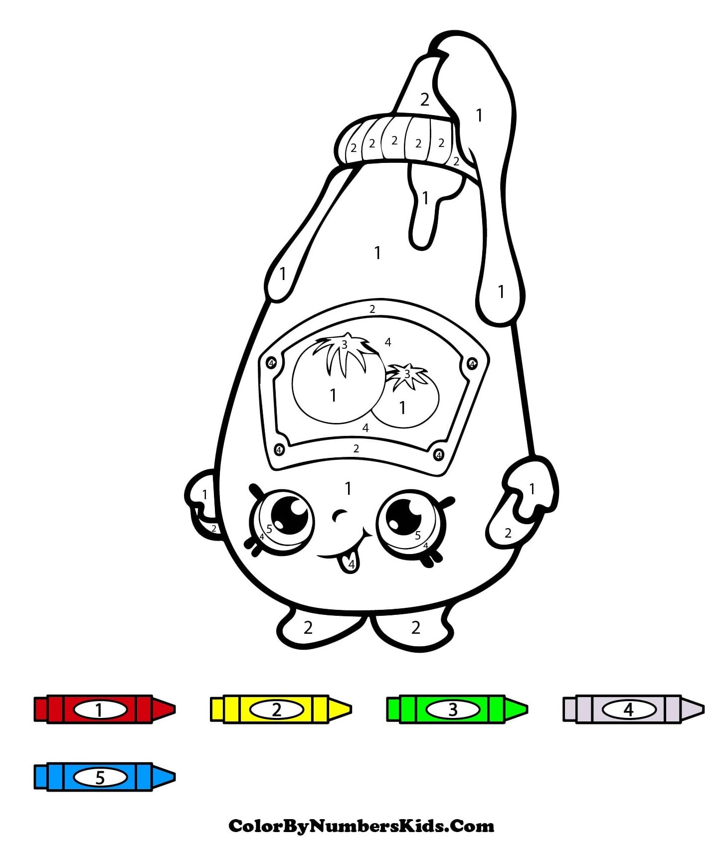 Tommy Ketchup Shopkins Color By Number