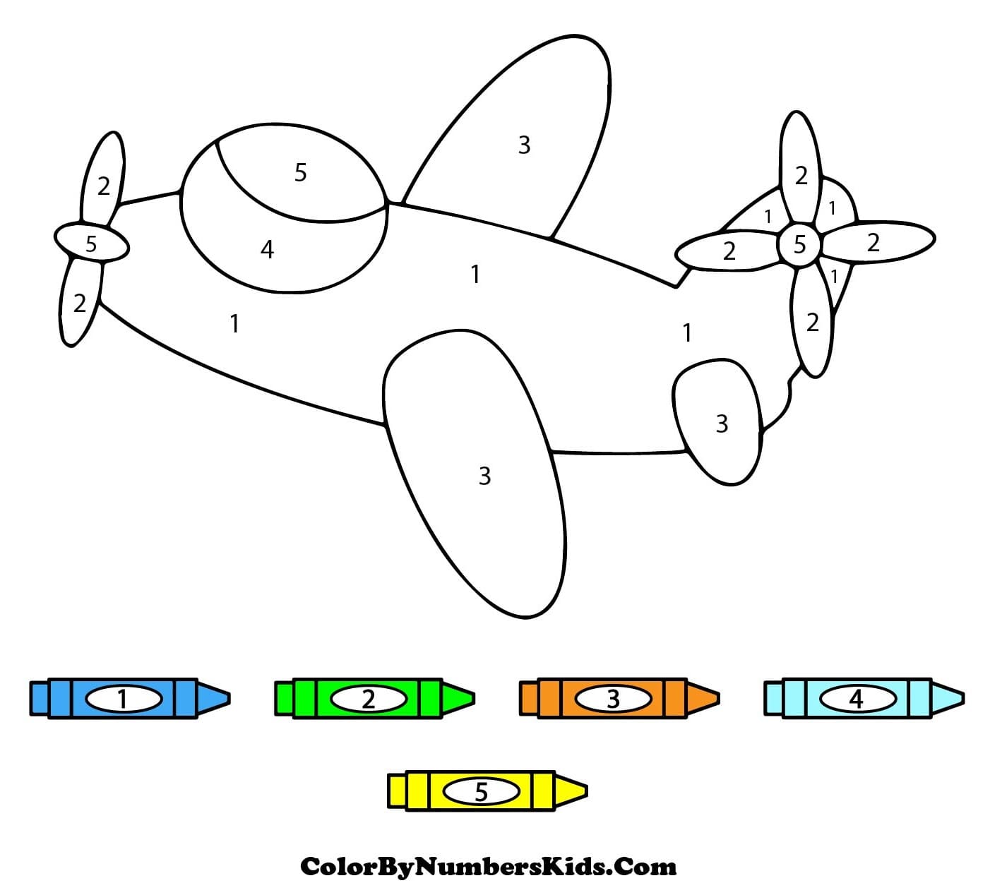 Toy Plane Color By Number for Kids