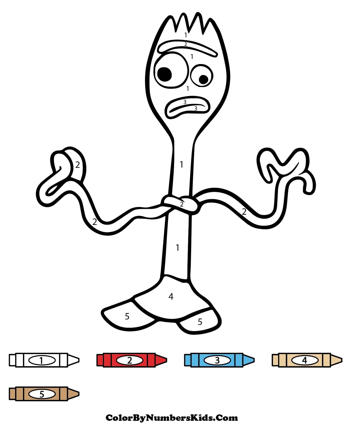 Toy Story Forky Color By Number