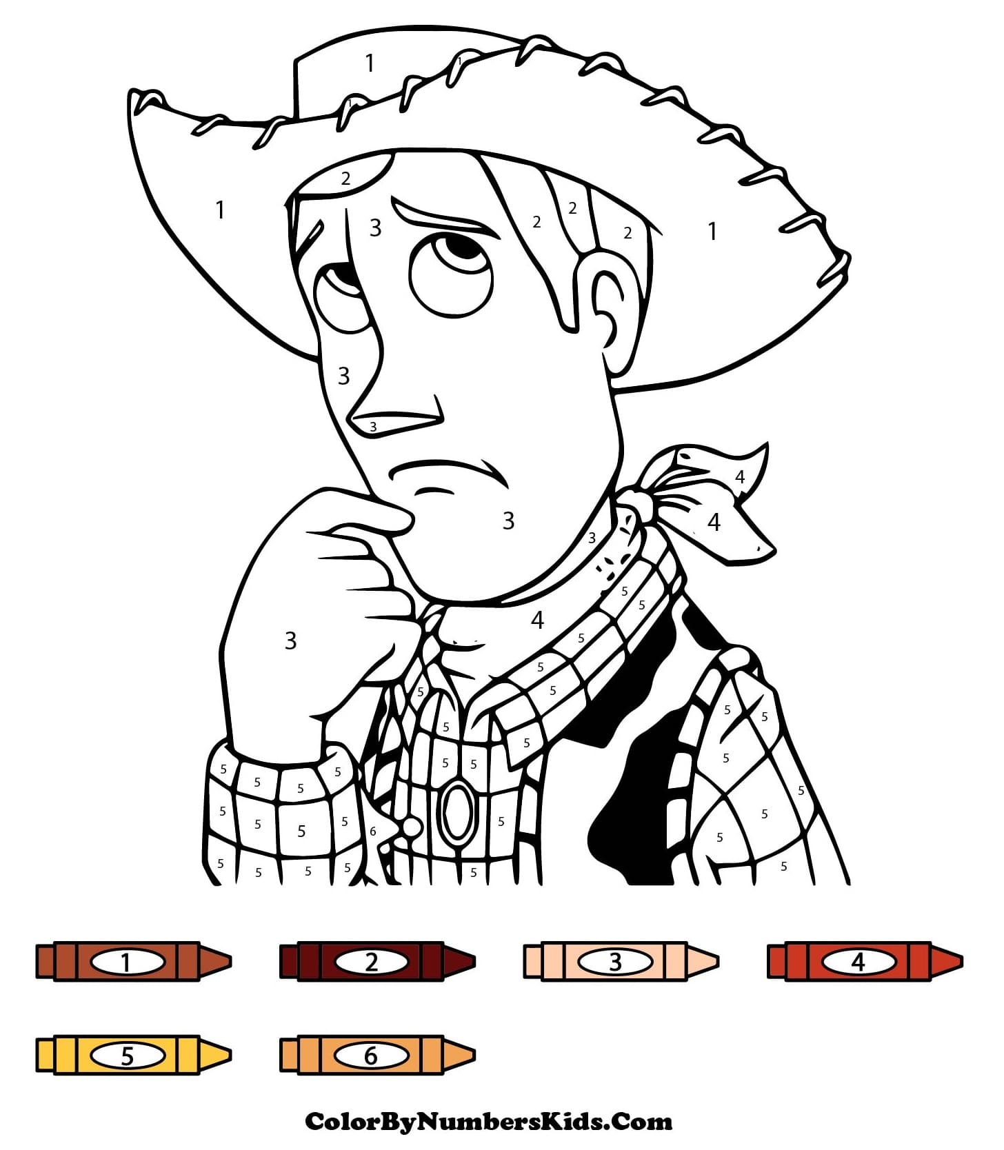 Toy Story Woody Color By Number