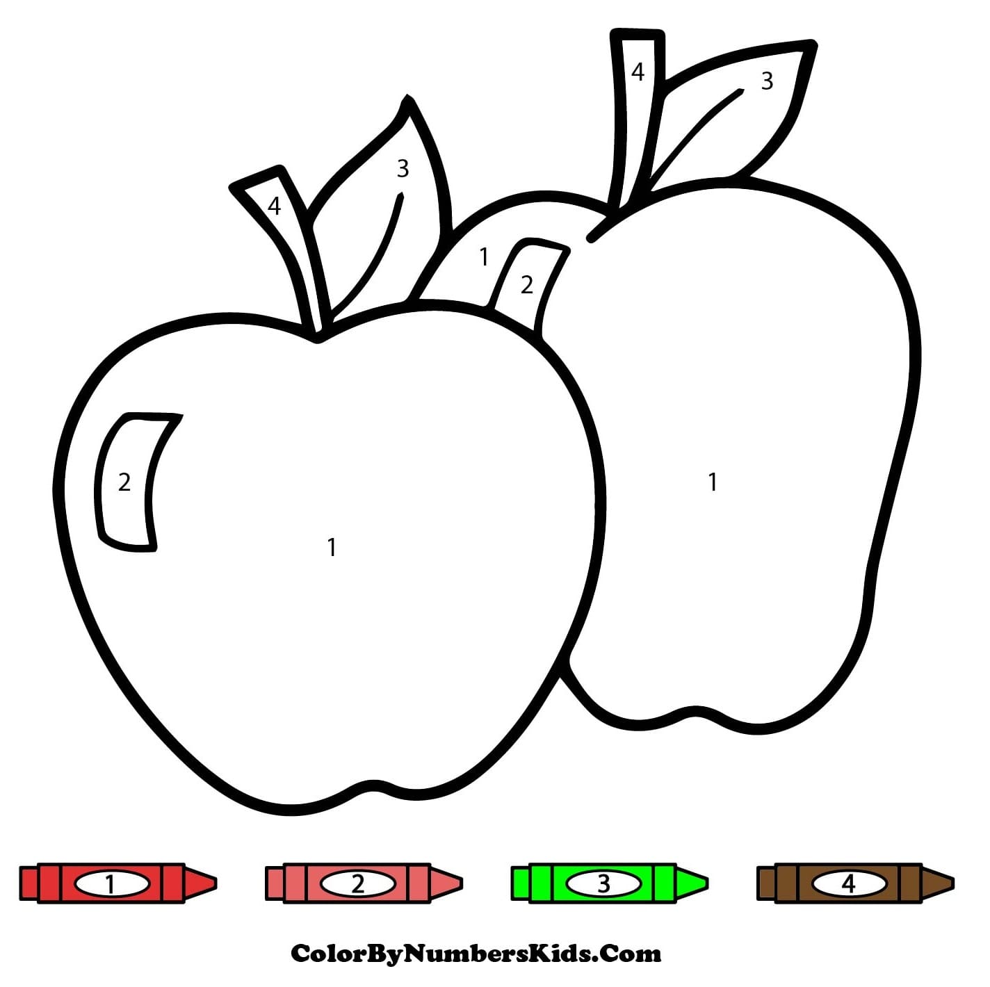 Two Apples Color By Number