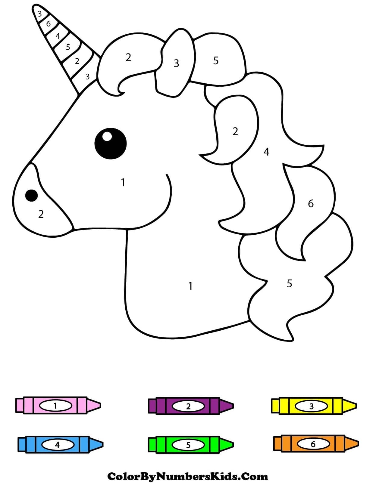 Unicorn Emoji Color By Number