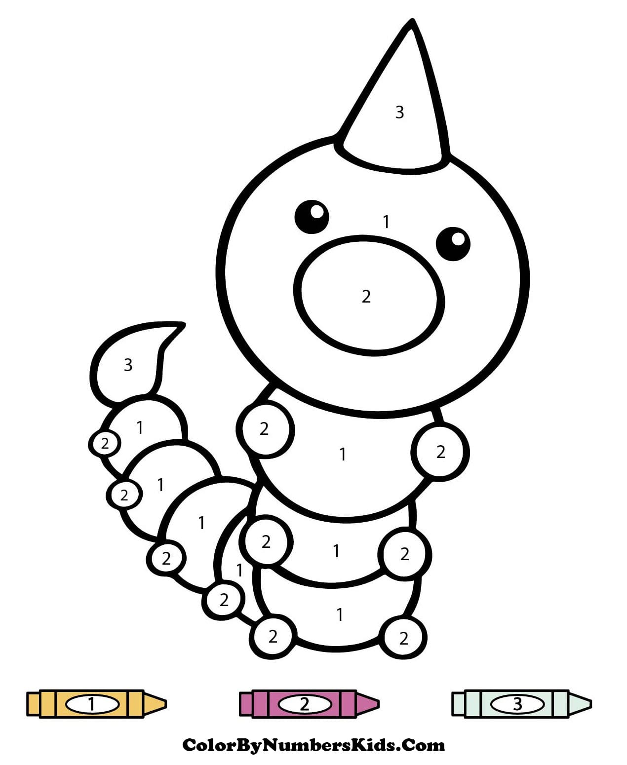 Weedle Pokemon Color By Numbers