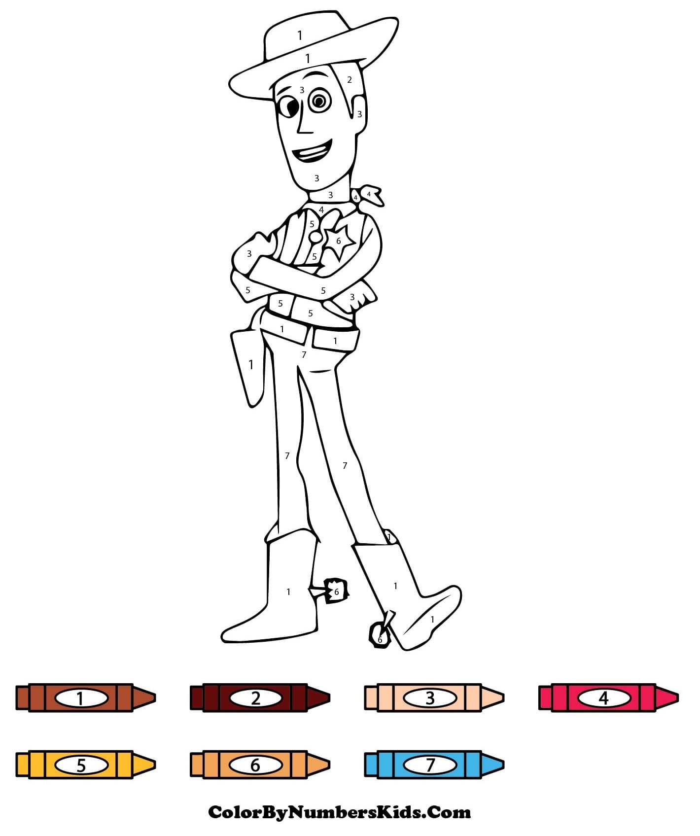 Woody Toy Story Color By Number