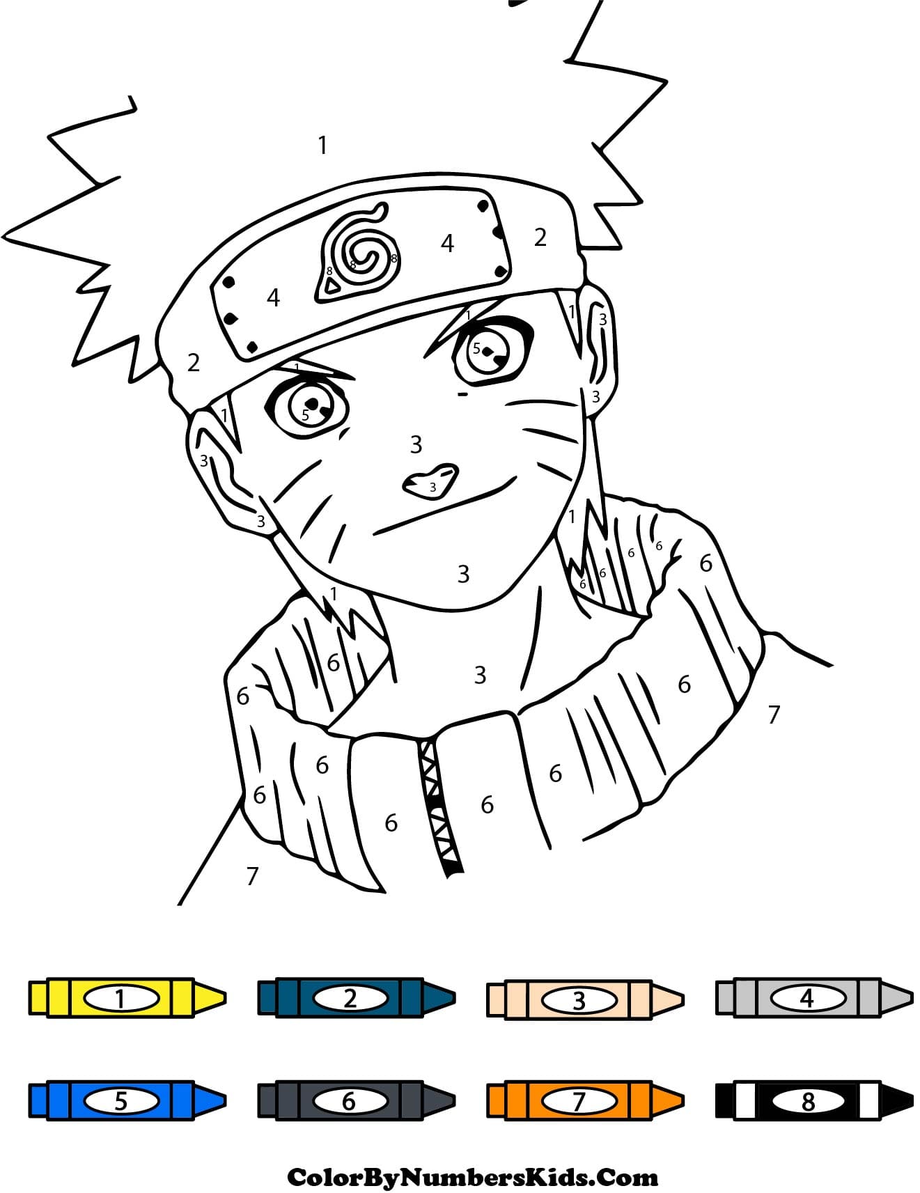 Young Naruto Color By Number