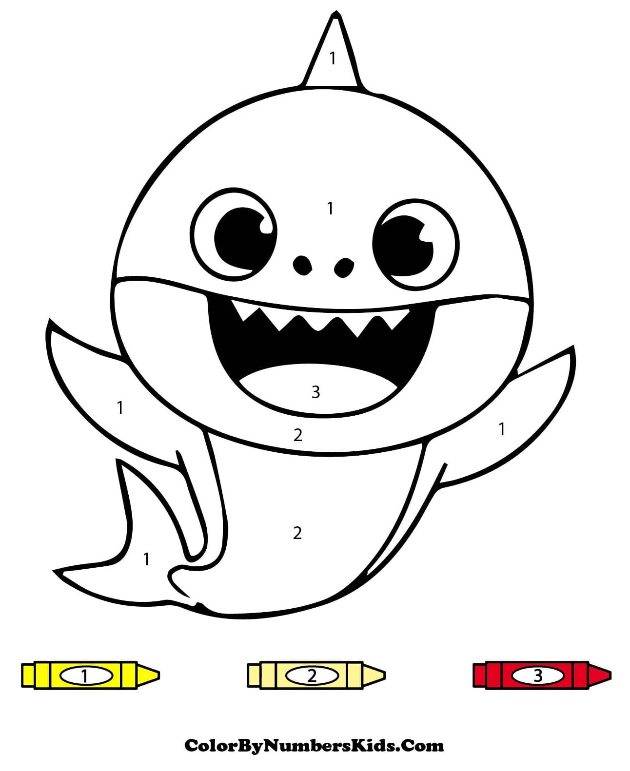 A Baby Shark Color By Number