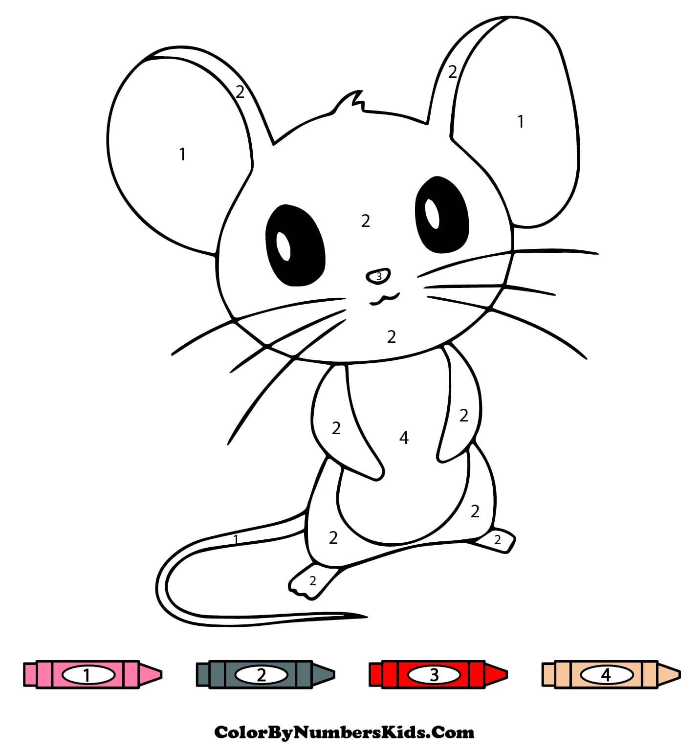 A Cute Mouse Color By Number
