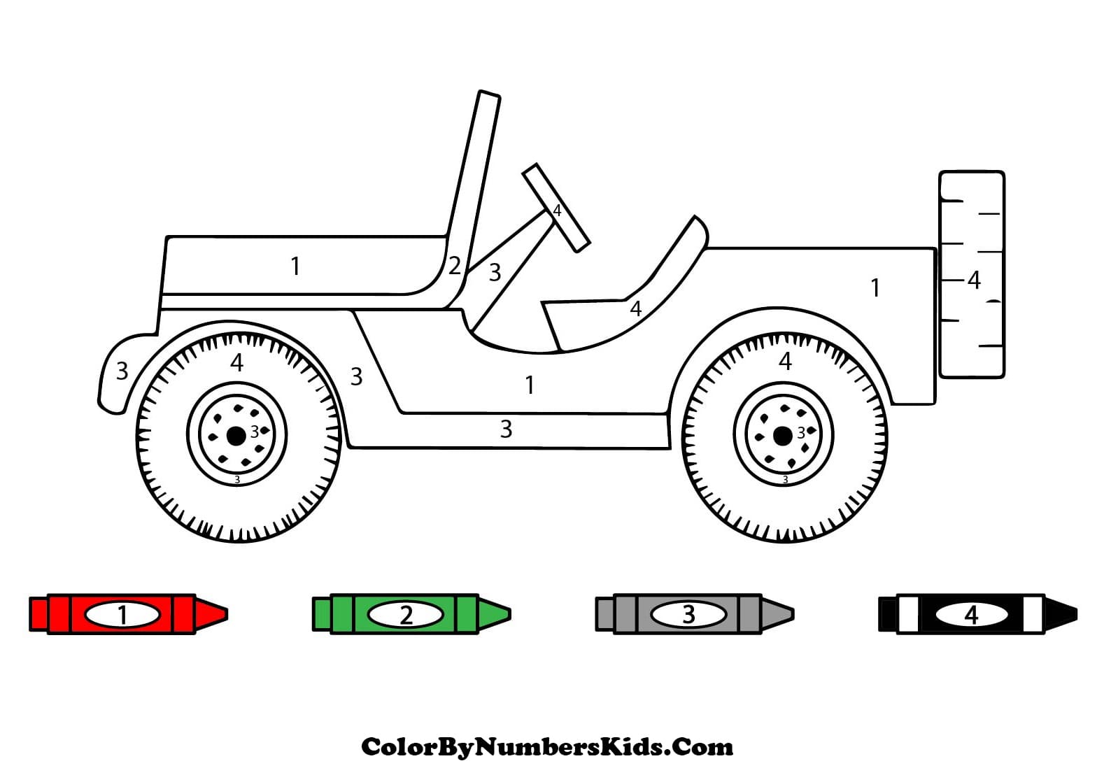 A Jeep Car Color By Number