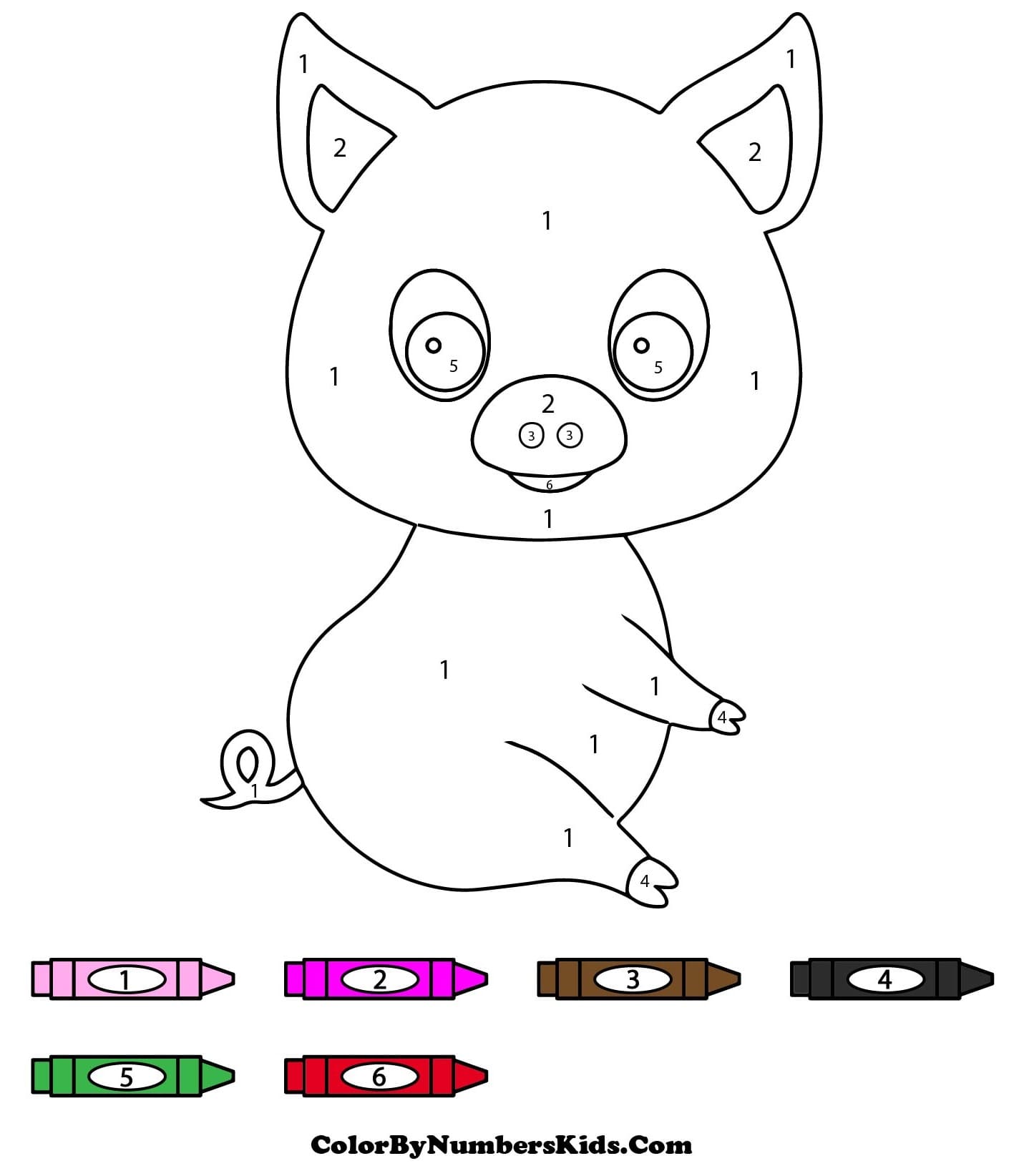 A Pig Color By Number