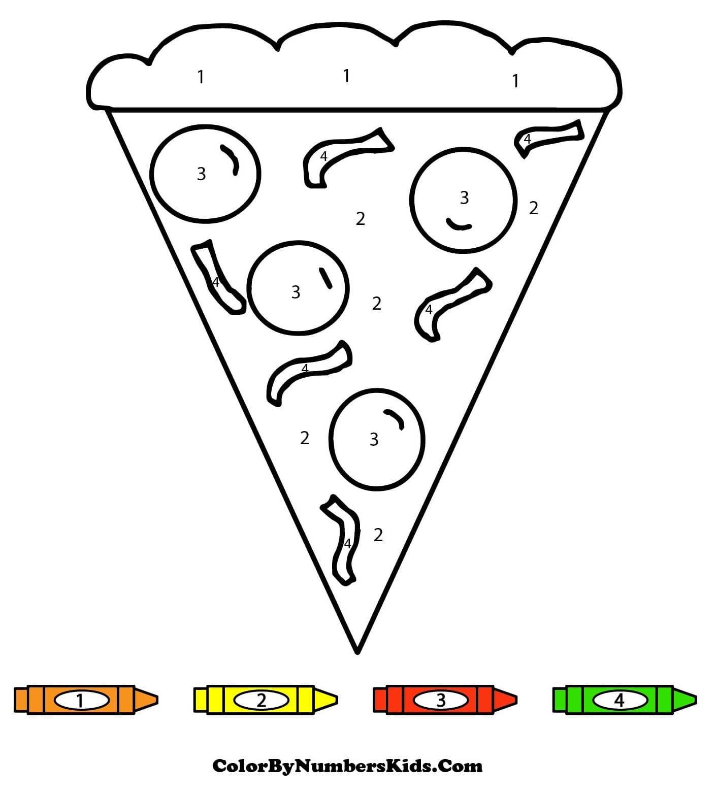A Pizza Slice Color By Number