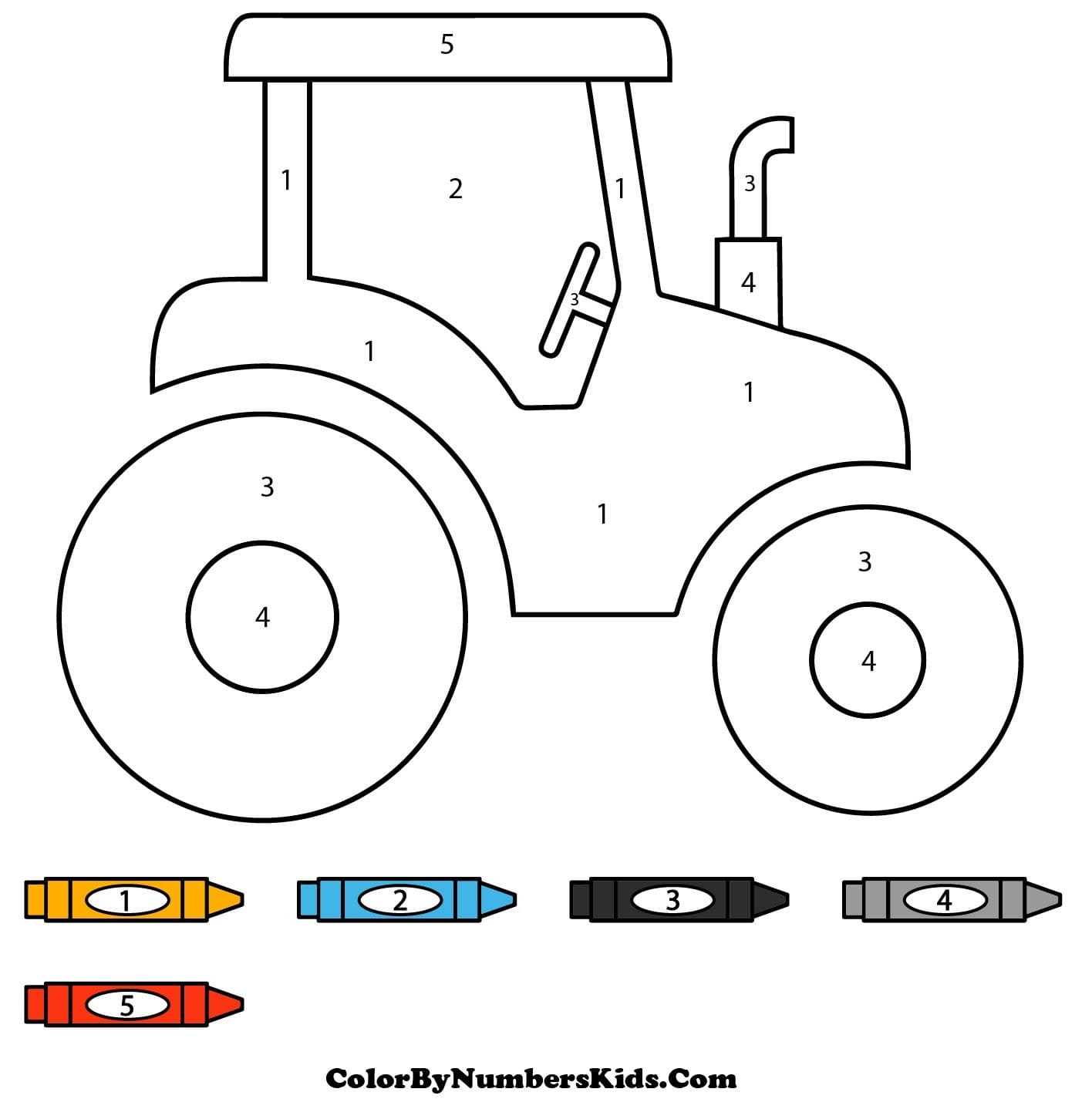 A Simple Tractor Color By Number