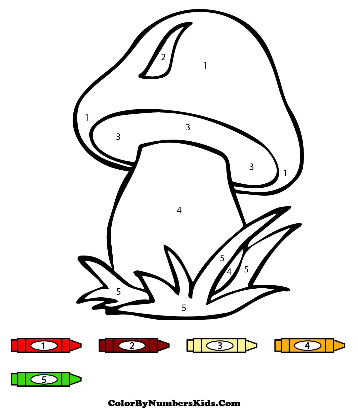 A Small Mushroom Color By Number