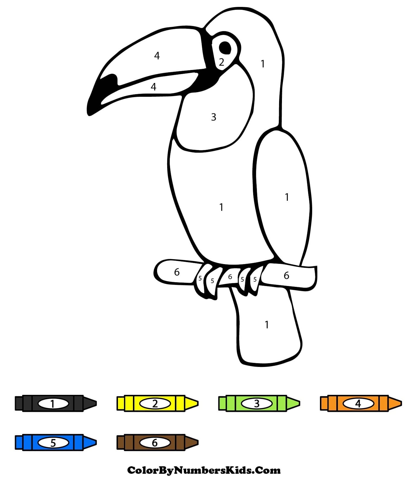 A Toucan Color By Number