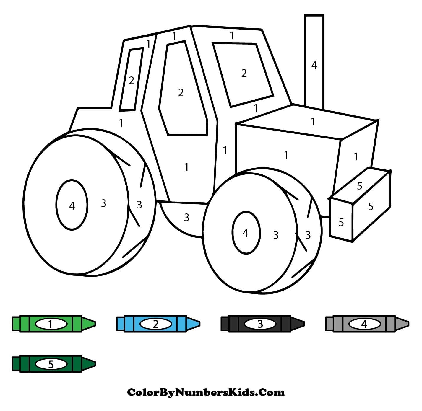 A Tractor Color By Number