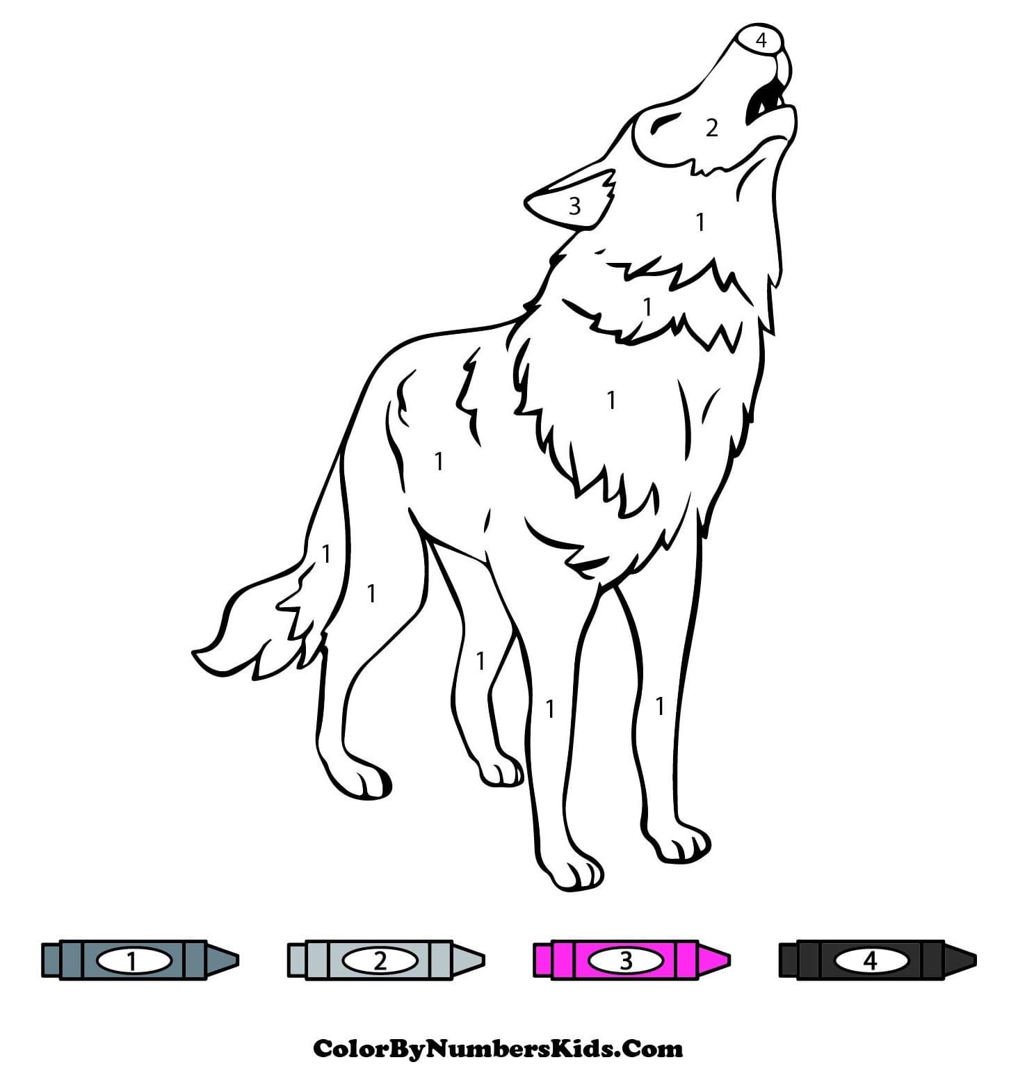 A Wolf Color by Number