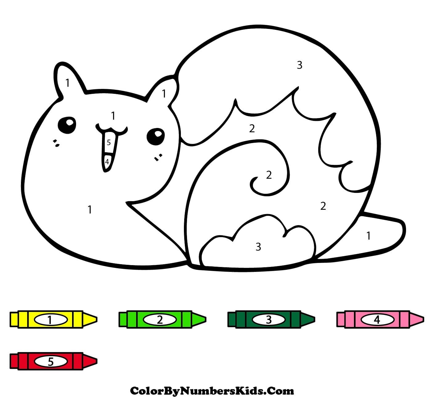 Adorable Snail Color By Number