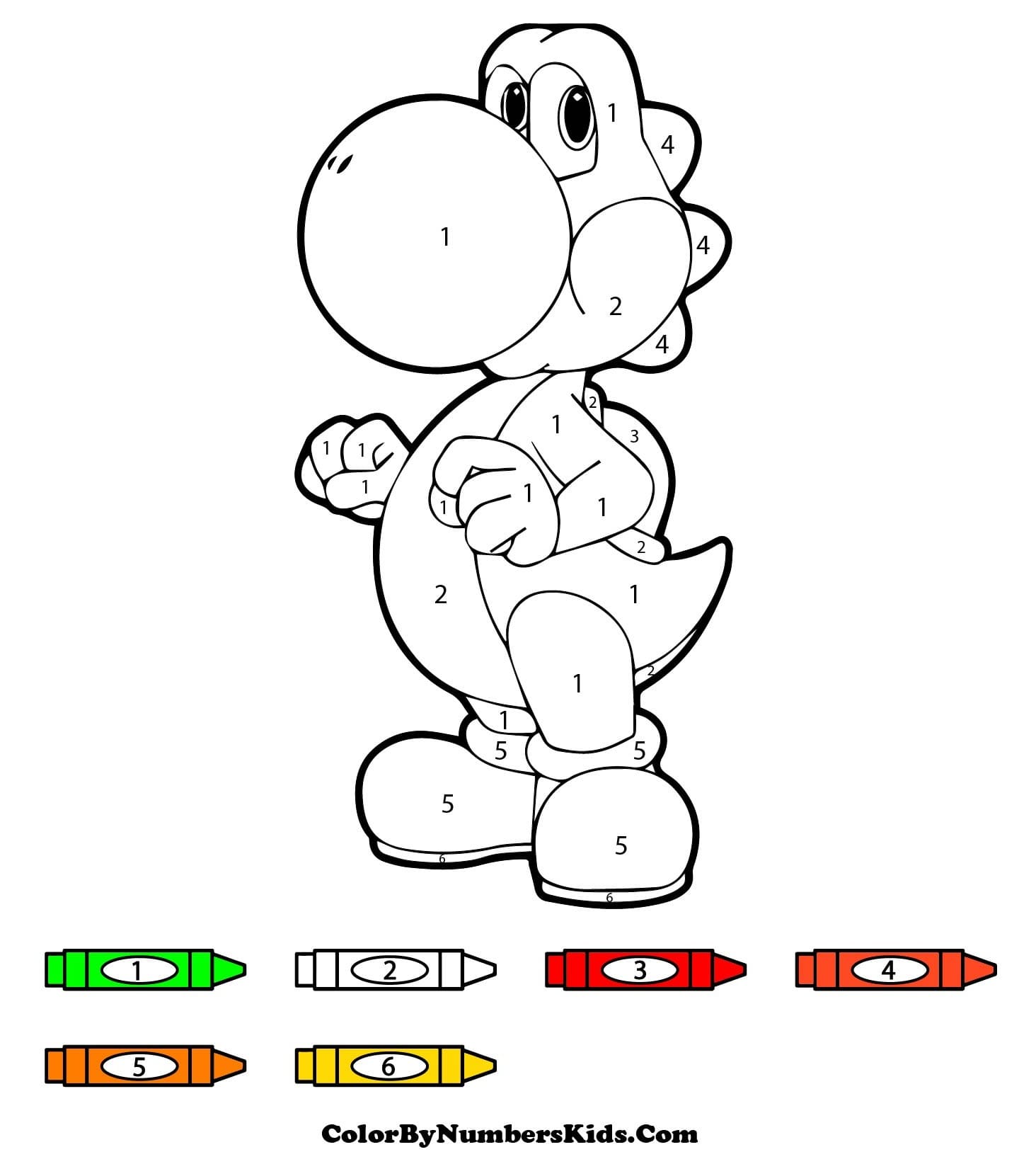 Adorable Yoshi Color By Number