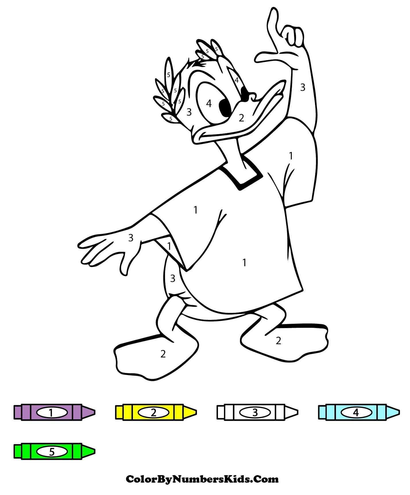 Amazing Donald Duck Color By Number