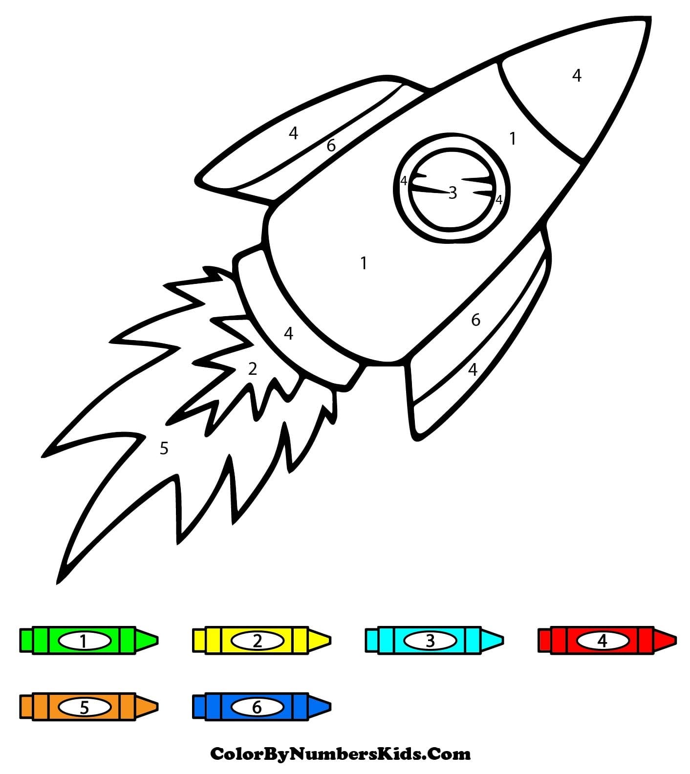 Amazing Rocket Color By Number