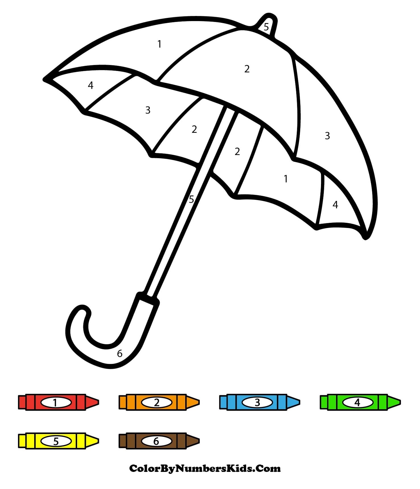 An Umbrella Color By Number