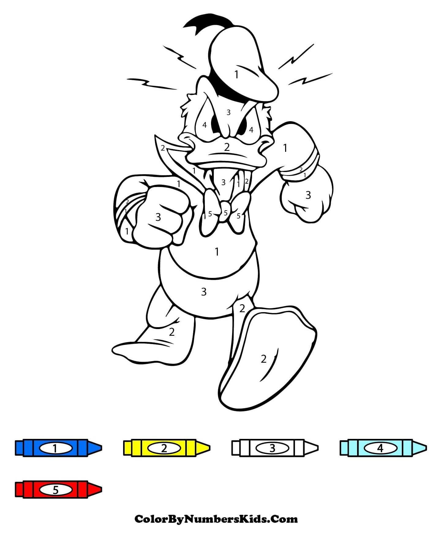 Angry Donald Color By Number