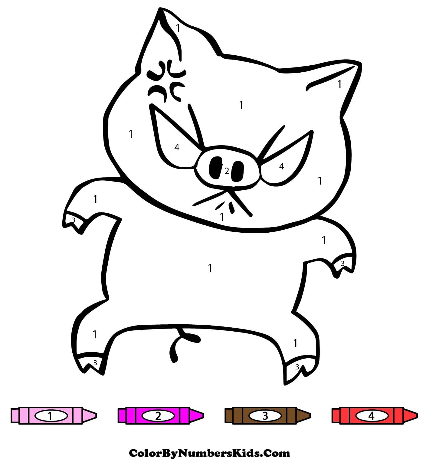 Angry Pig Color By Number