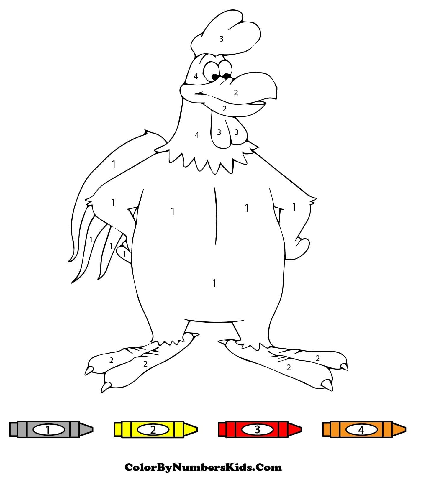 Animated Chicken Color By Number