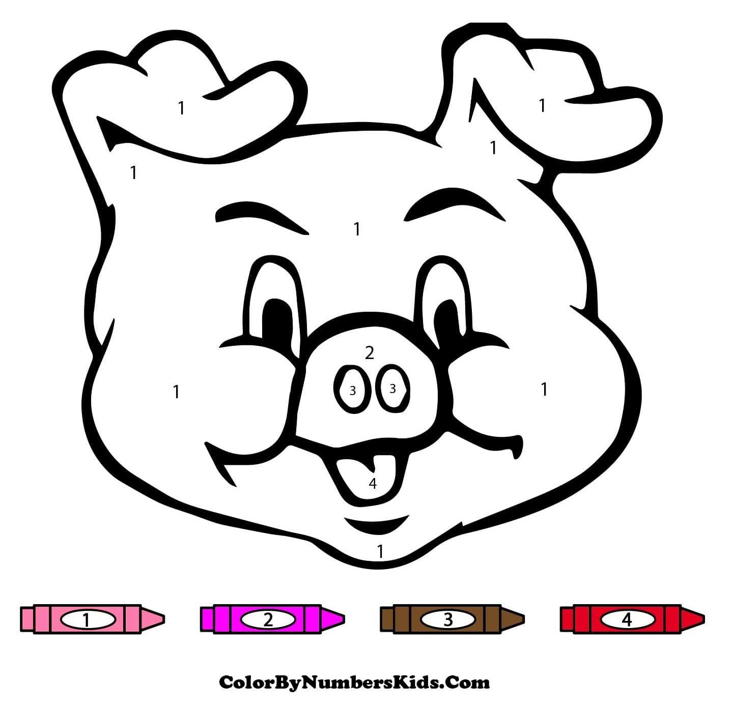 Animated Pig Color By Number