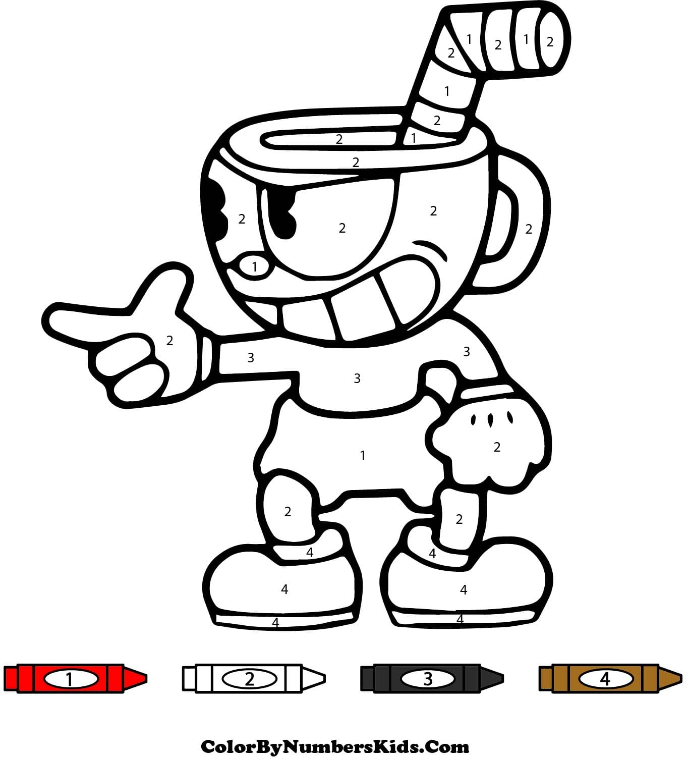 Awesome Cuphead Color By Number