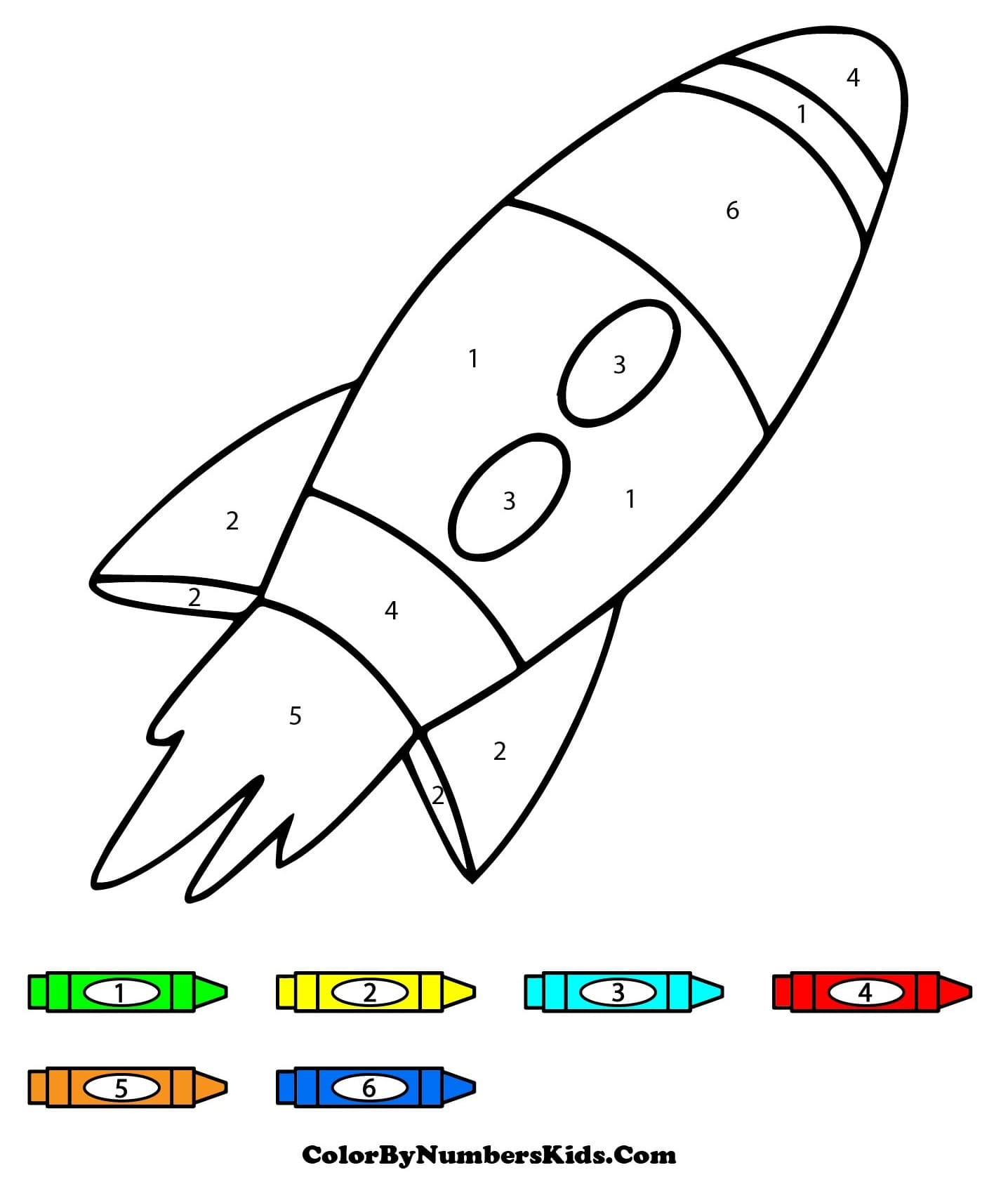 Awesome Rocket Color By Number