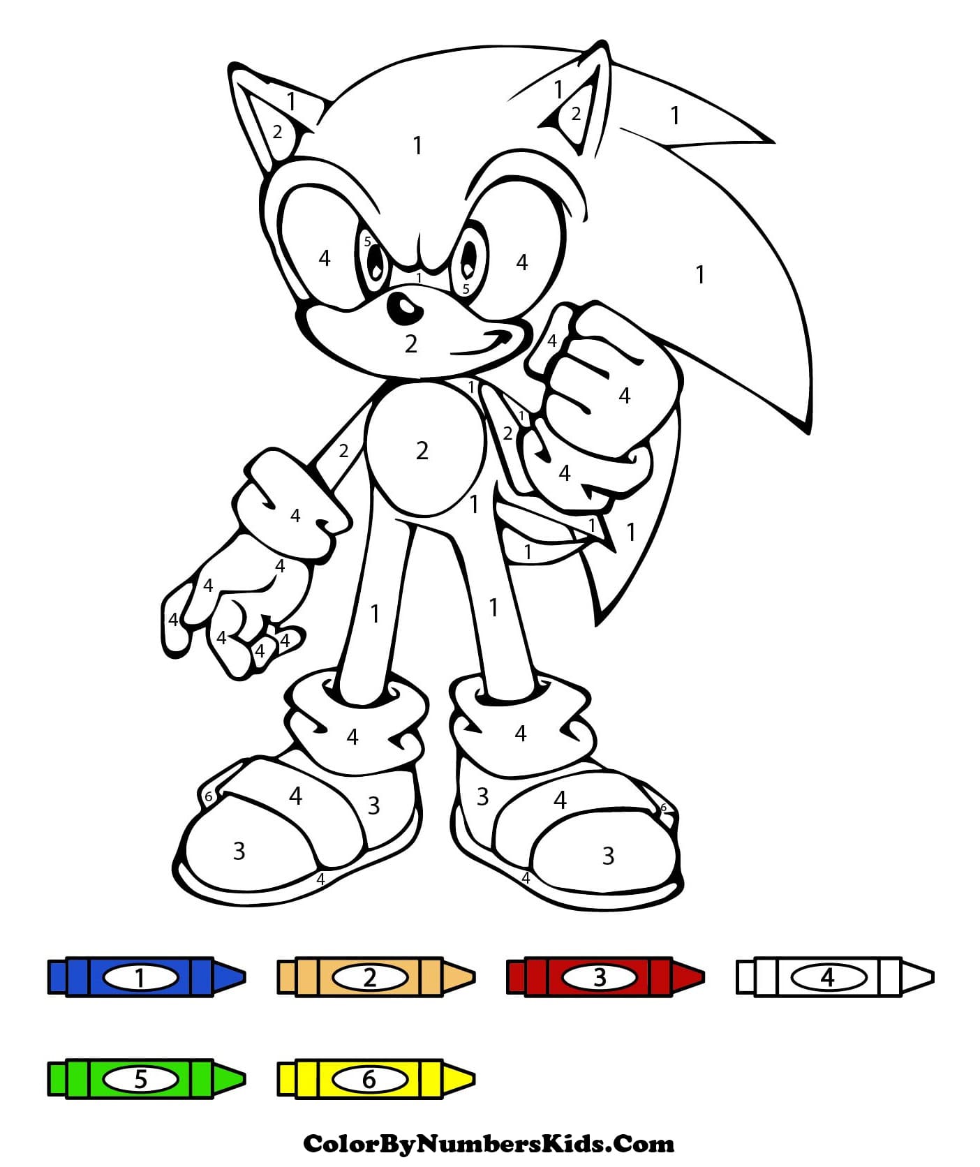 Awesome Sonic Color By Number