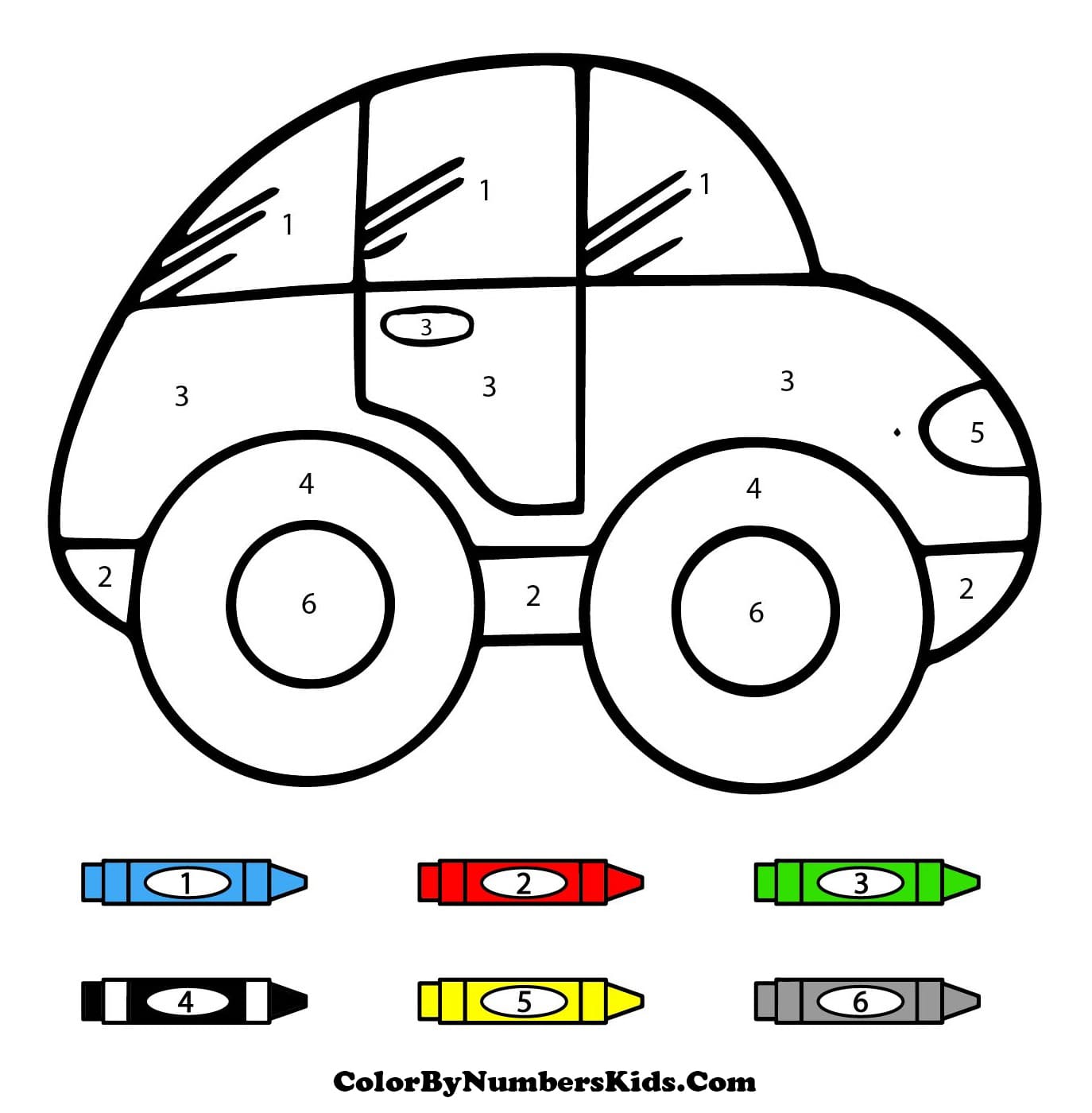 Baby Car Color By Number