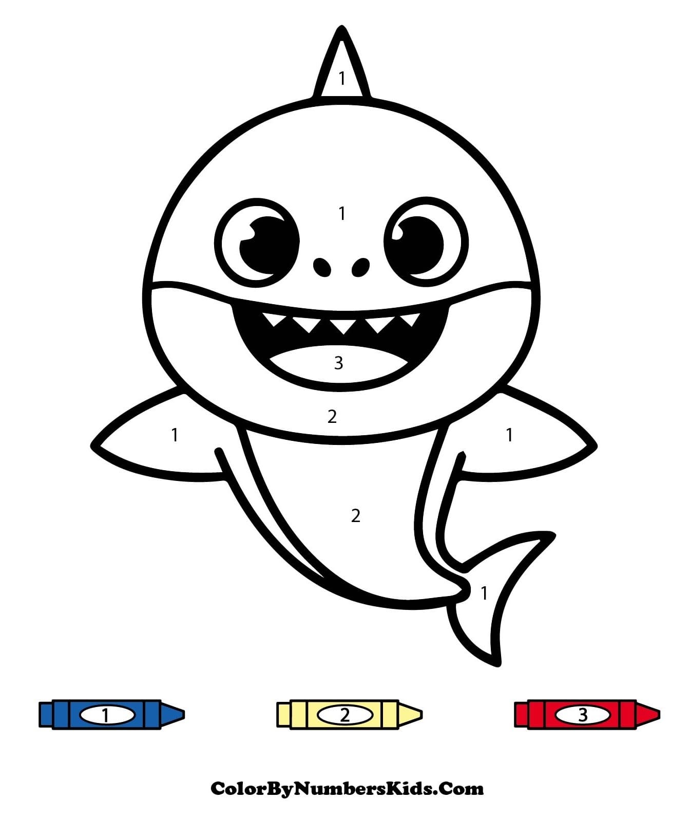 Baby Shark Color By Number