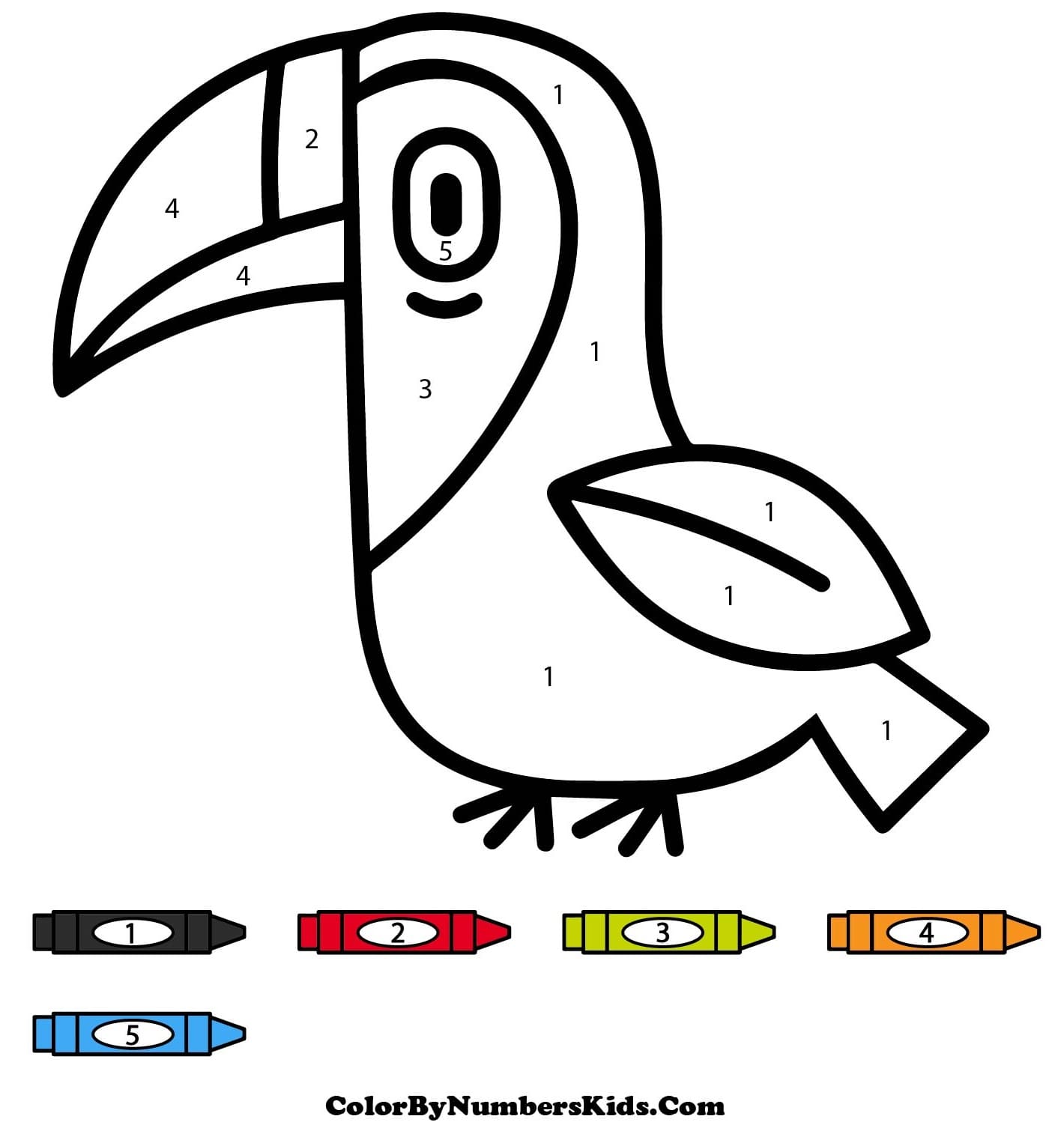 Baby Toucan Color By Number