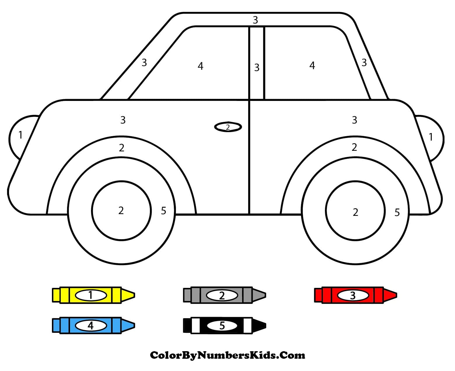 Basic Car Color By Number