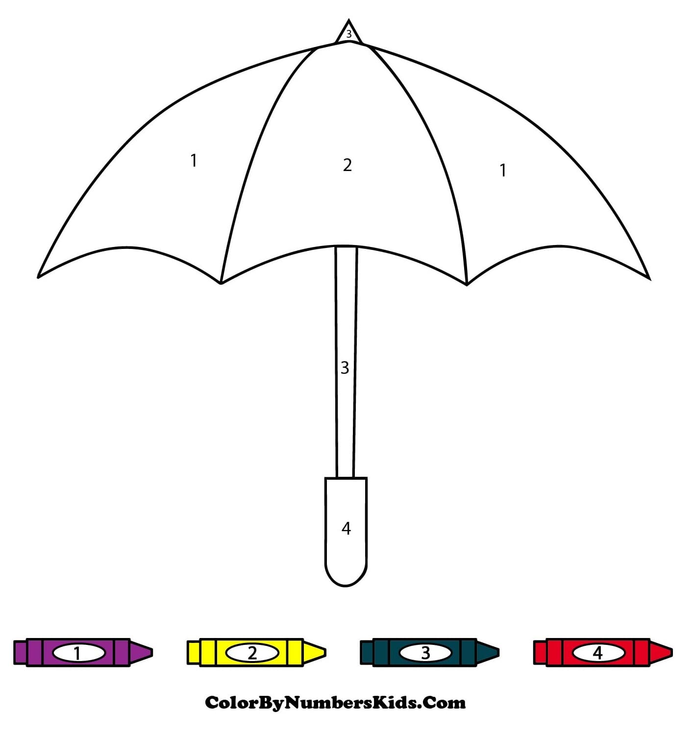 Basic Umbrella Color By Number