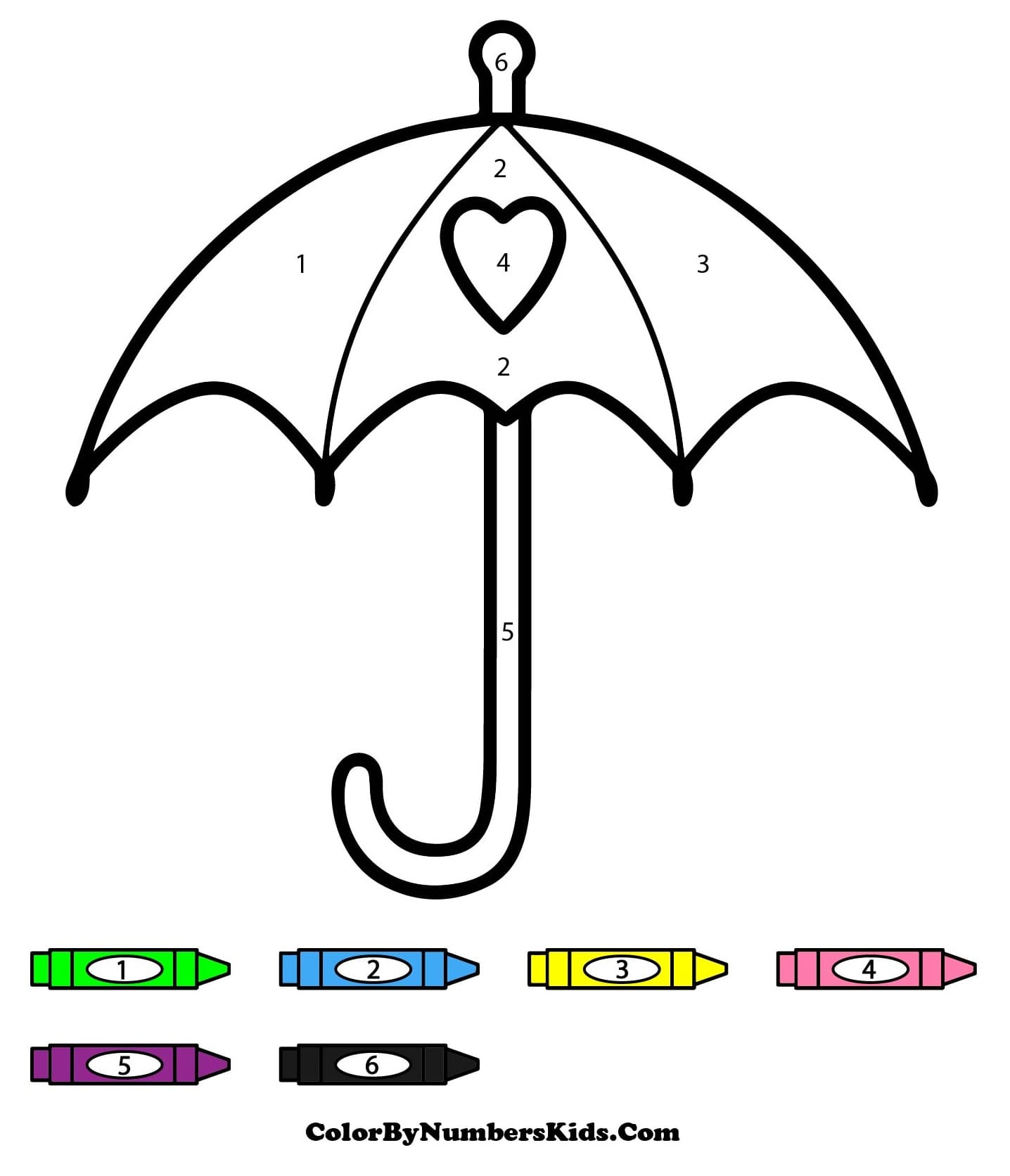 Beautiful Umbrella Color By Number