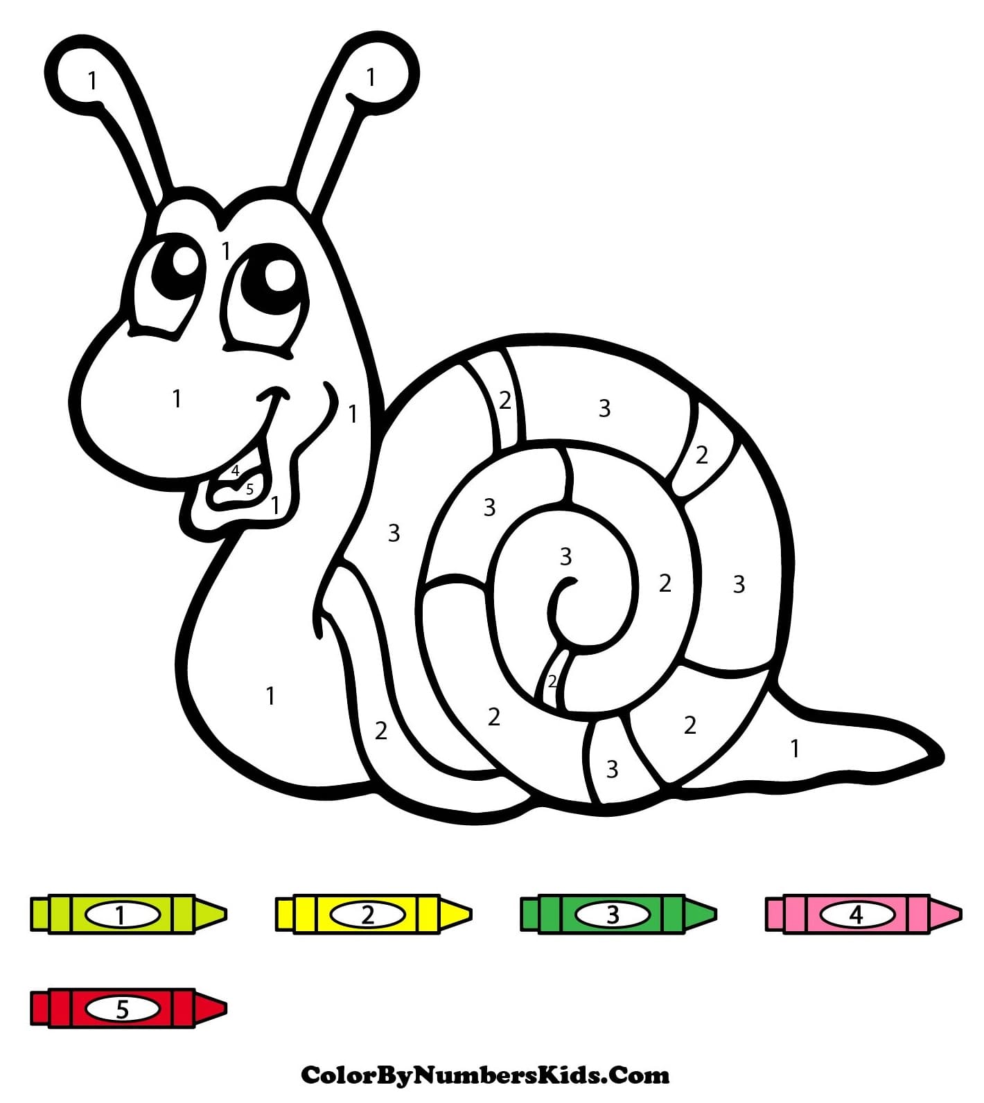 Cartoon Snail Color By Number
