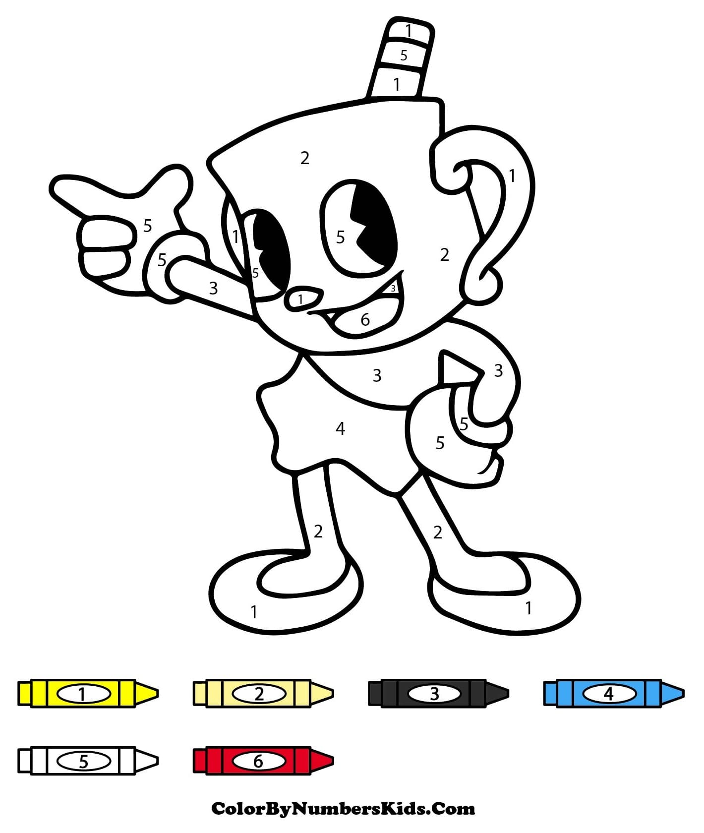 Chalice Cuphead Color By Number