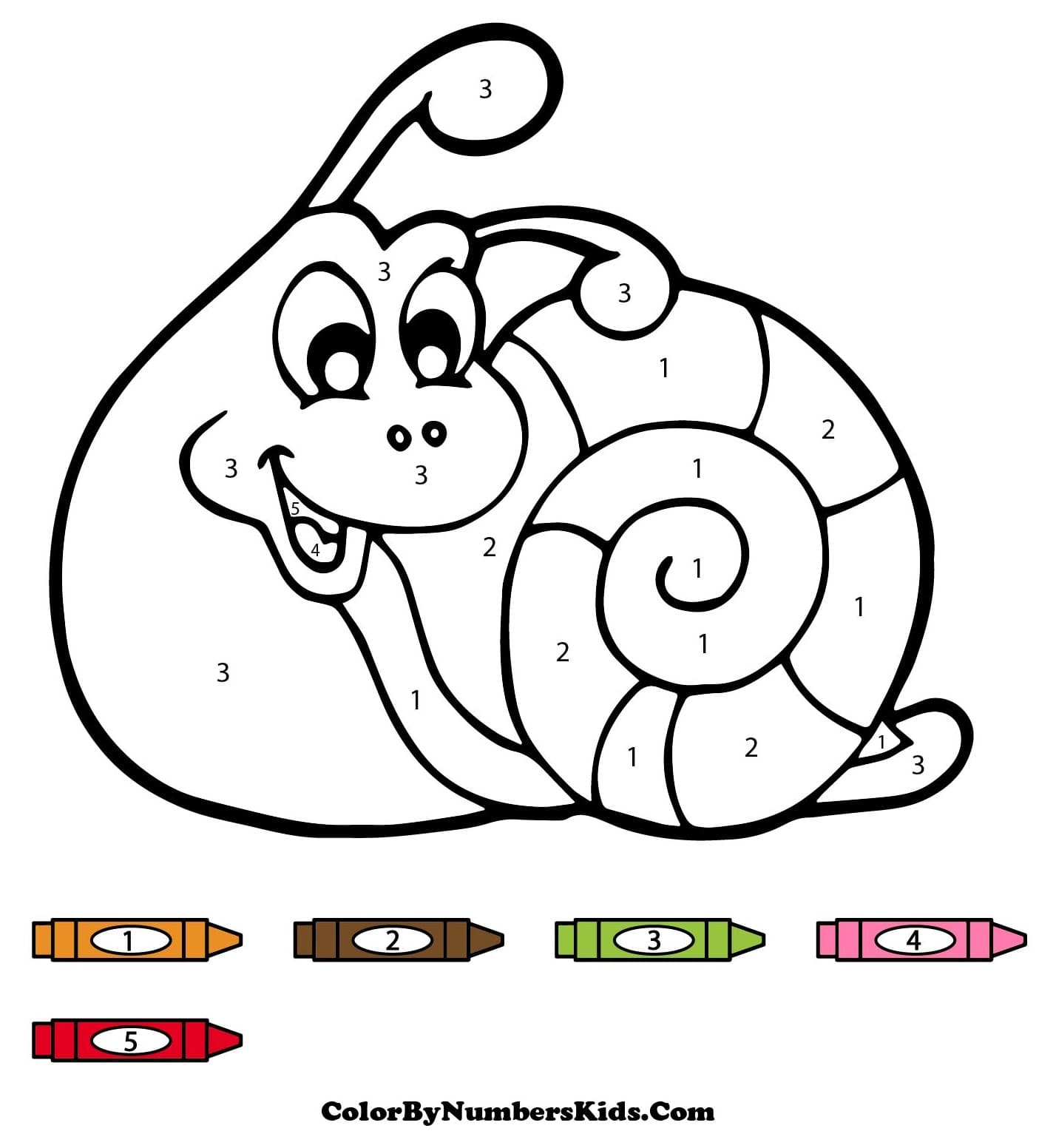 Cheerful Snail Color By Number
