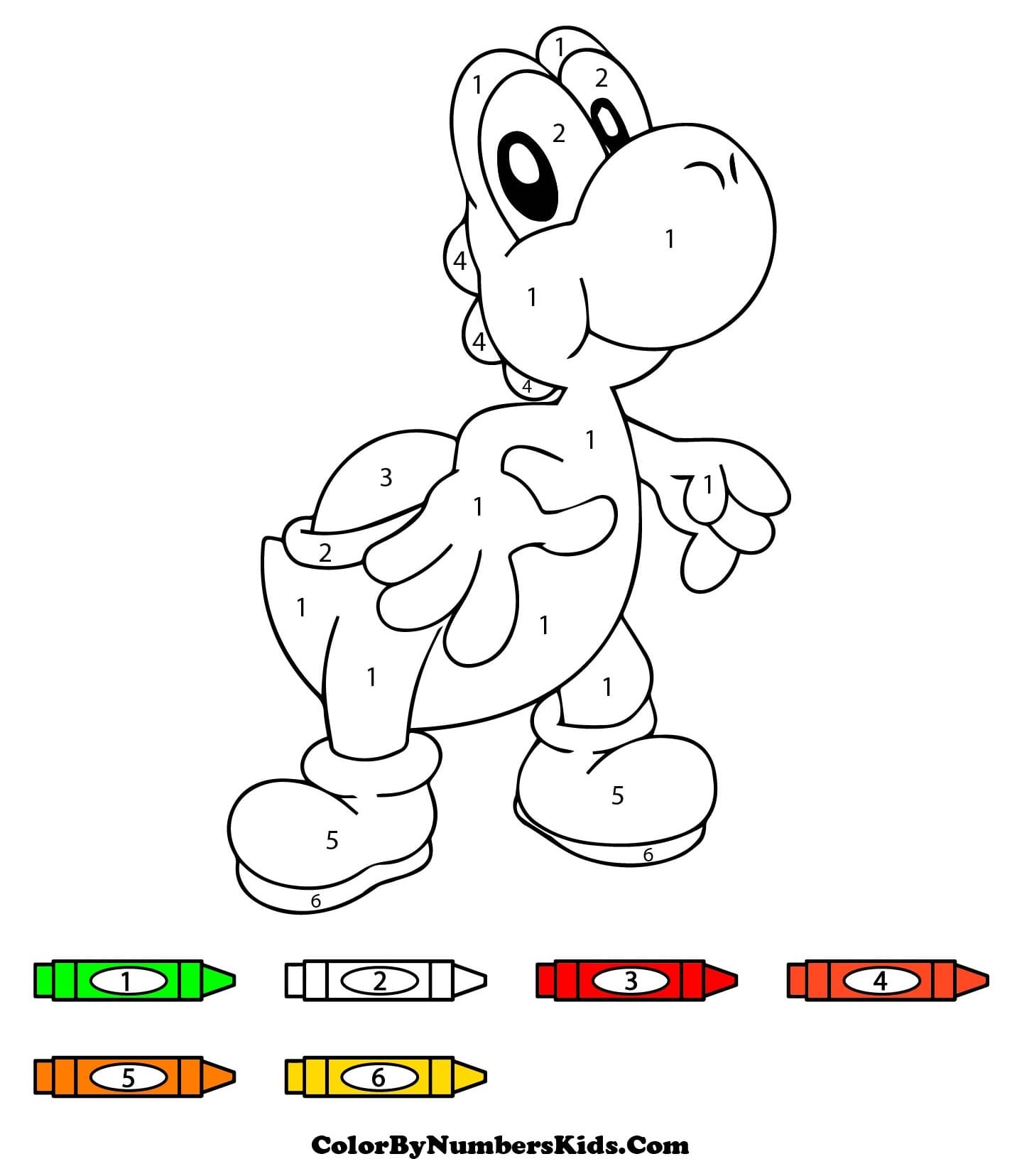 Cheerful Yoshi Color By Number