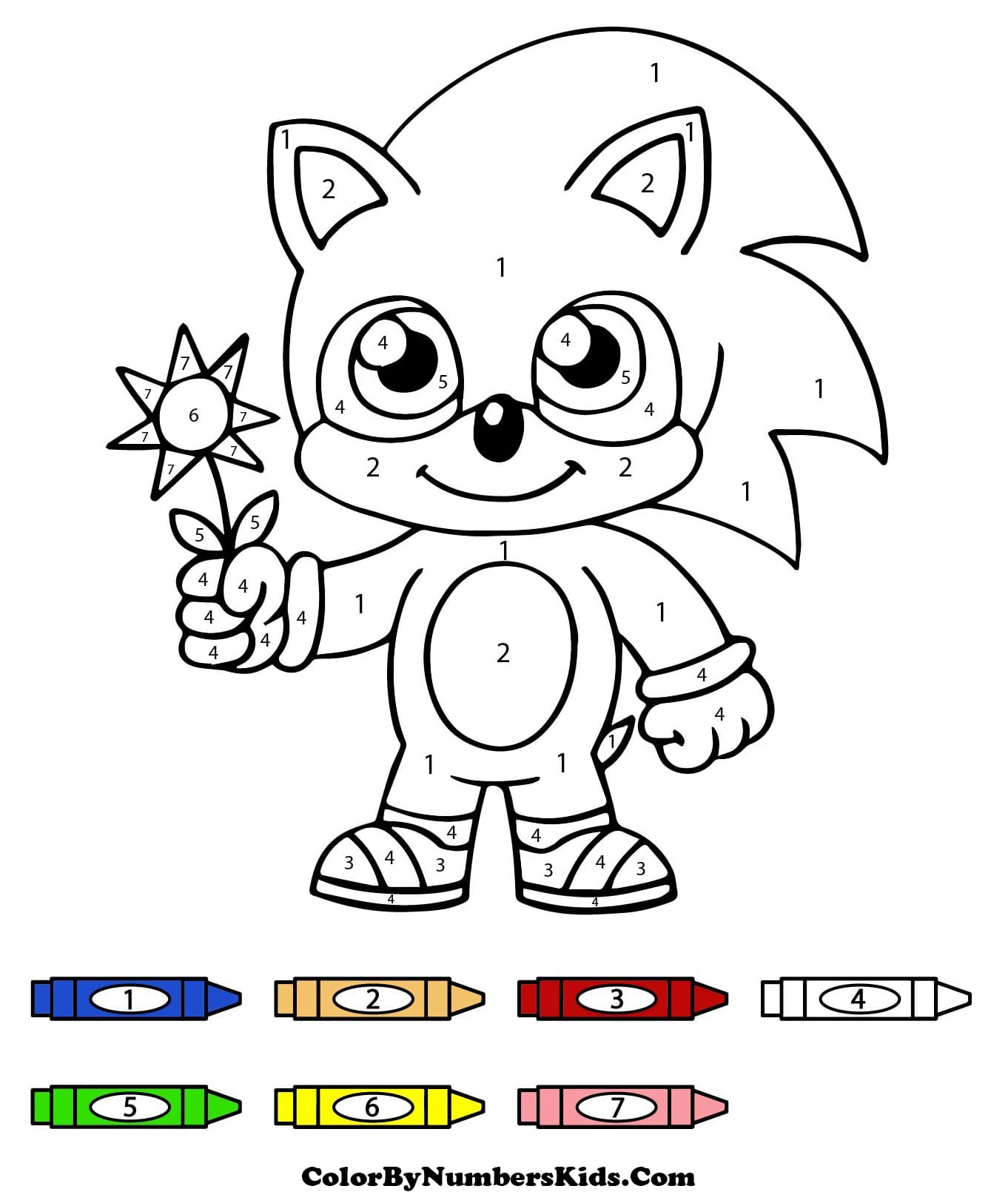 Chibi Sonic Color By Number