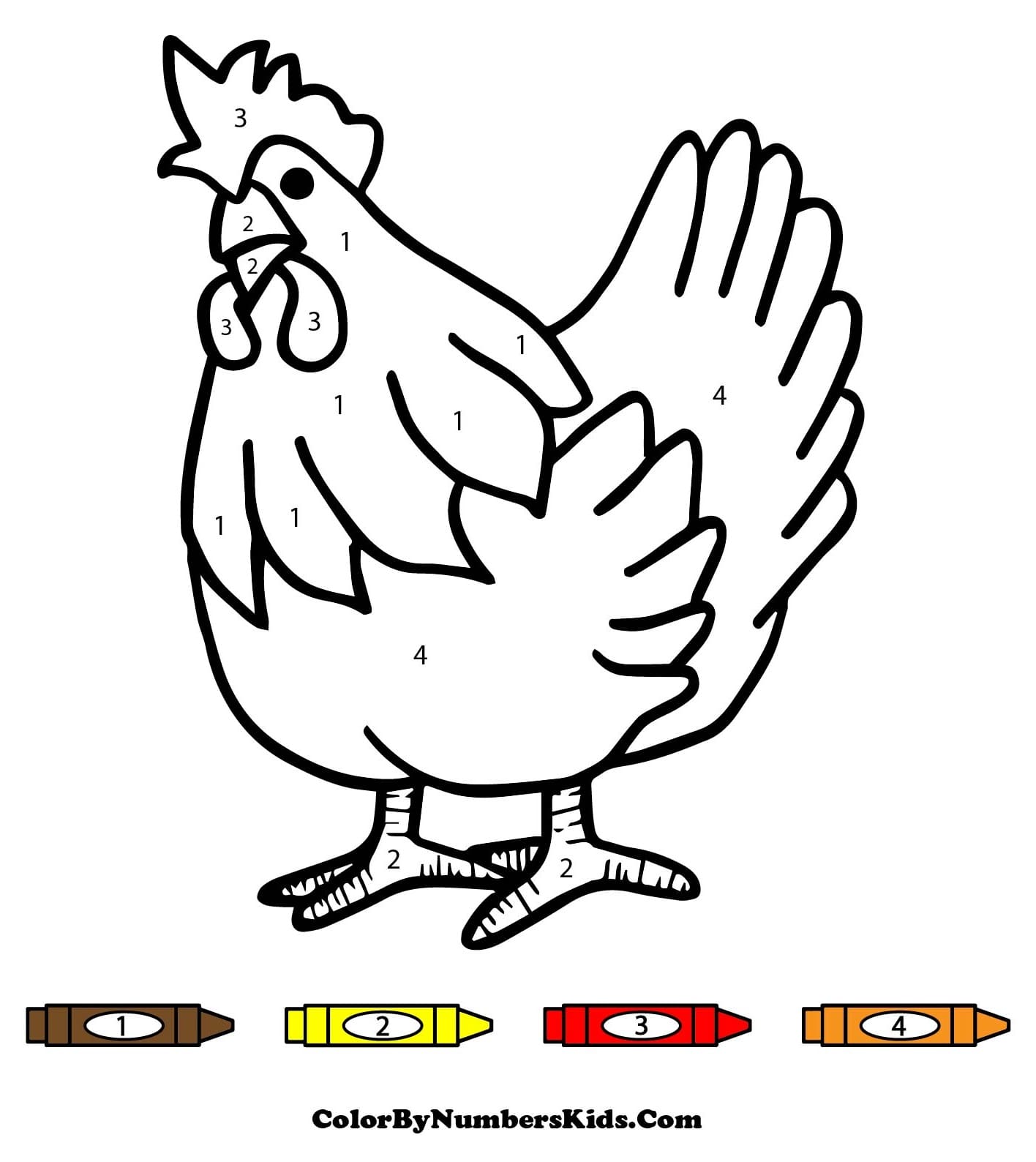 Chicken Color By Number Sheet