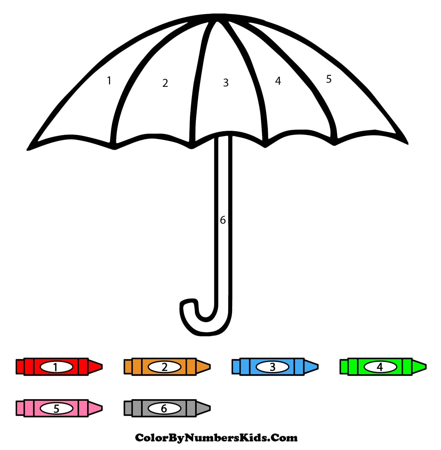 Color By Number Umbrella