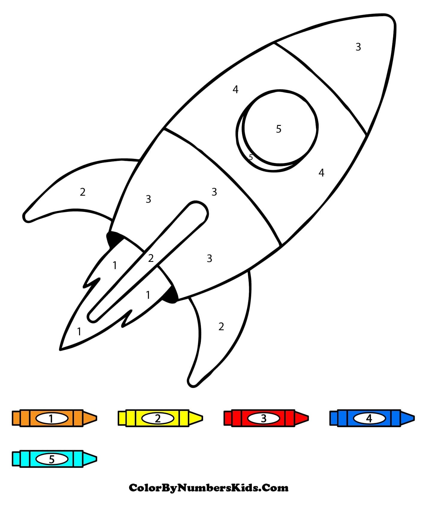 Cool Rocket Color By Number