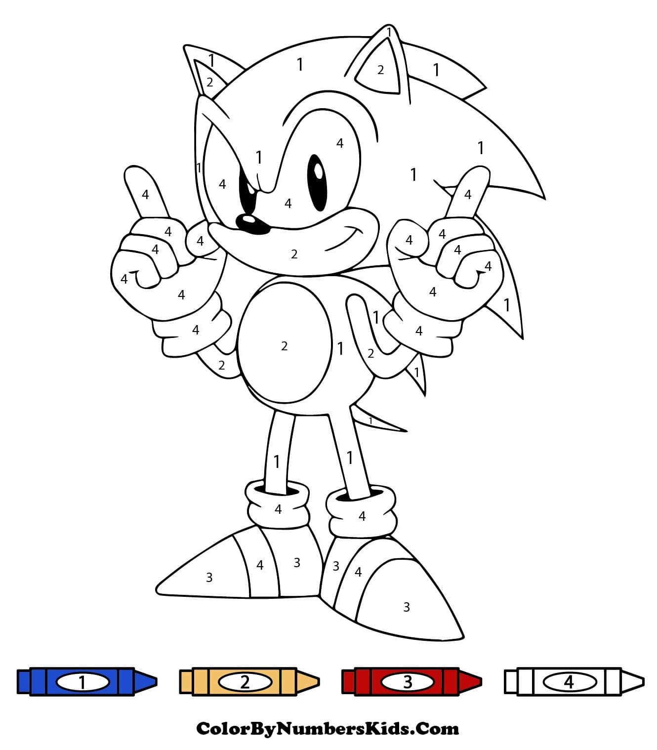 Cool Sonic Color By Number