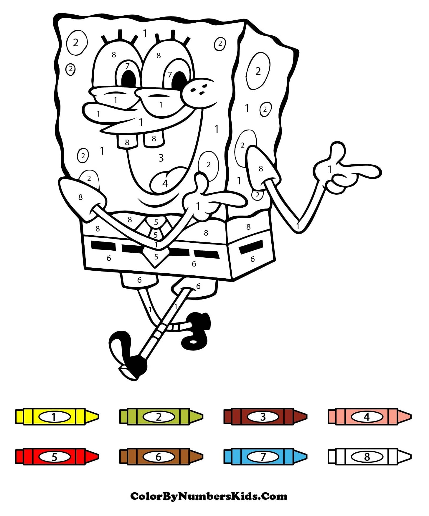 Cool Spongebob Color by Number