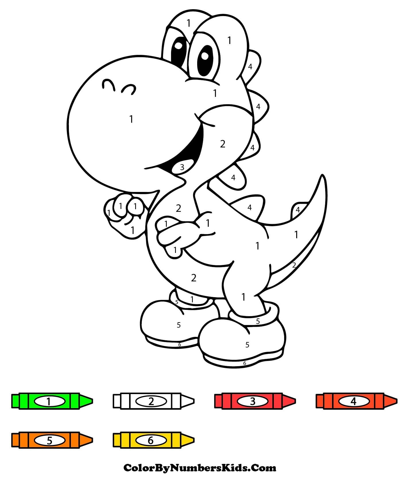 Cool Yoshi Color By Number