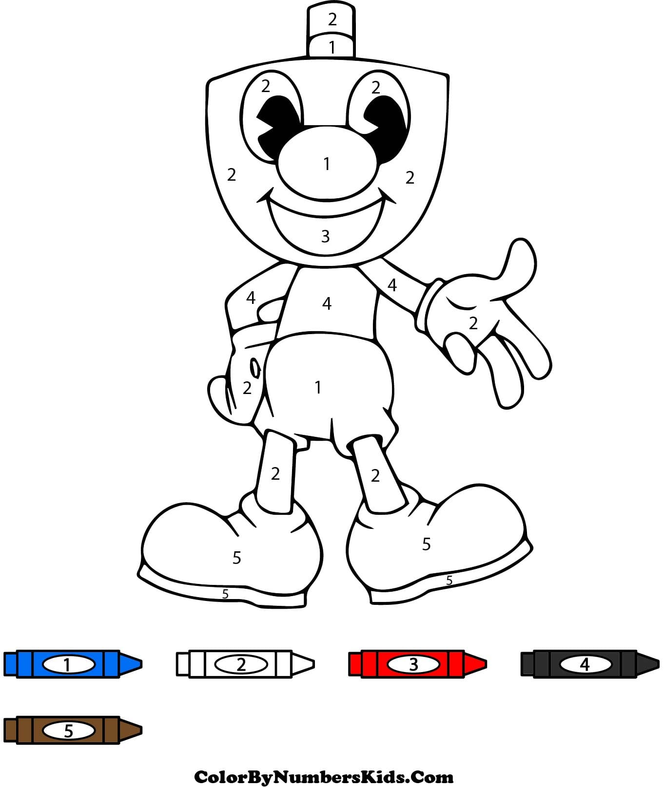Cuphead Mugman Color By Number